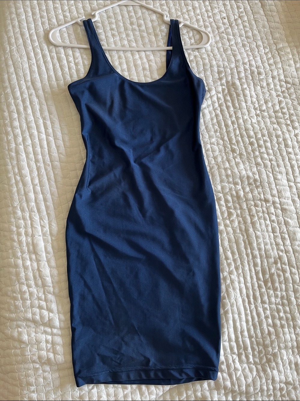 American Apparel Navy Scoop Neck Midi Bodycon Dress
